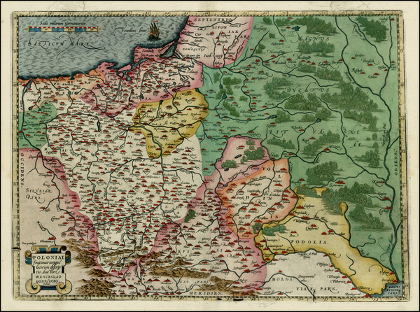 26-Poland and Baltic Countries Map By Abraham Ortelius