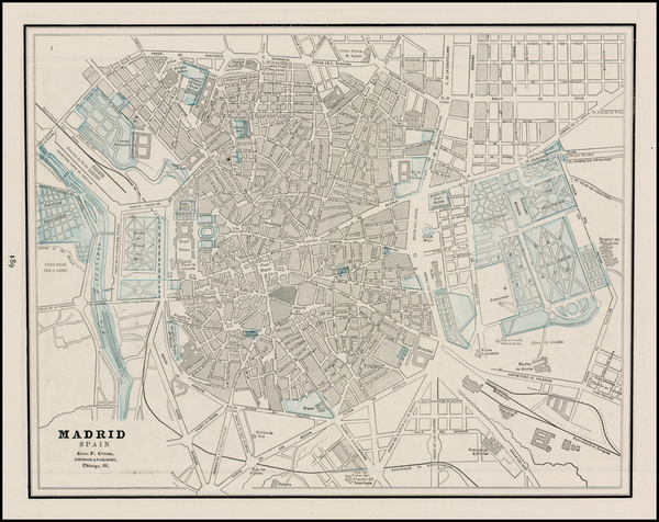 55-Spain Map By George F. Cram