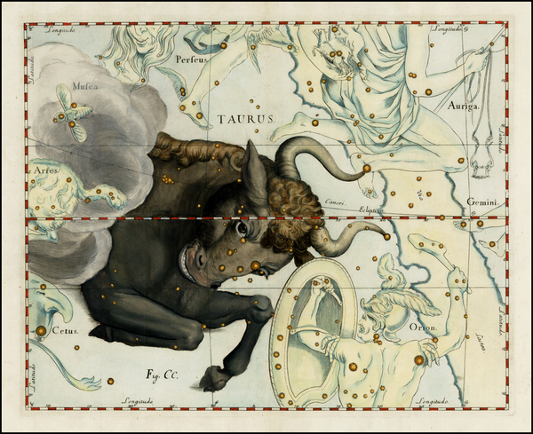 38-Celestial Maps Map By Johannes Hevelius