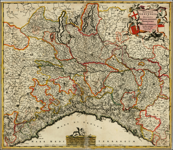 87-Italy and Northern Italy Map By Frederick De Wit