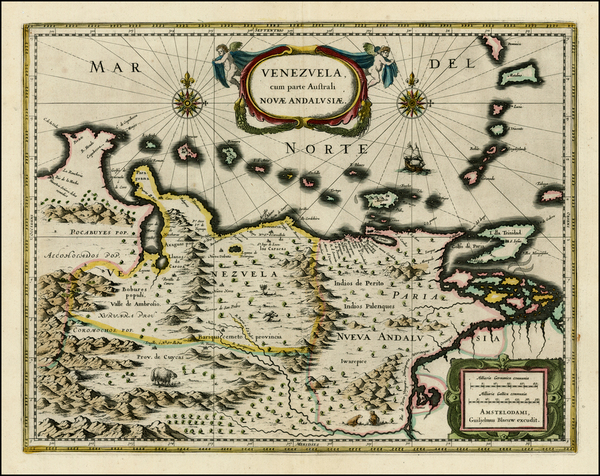 0-Caribbean and South America Map By Willem Janszoon Blaeu