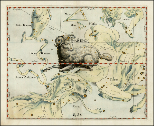 71-Celestial Maps Map By Johannes Hevelius