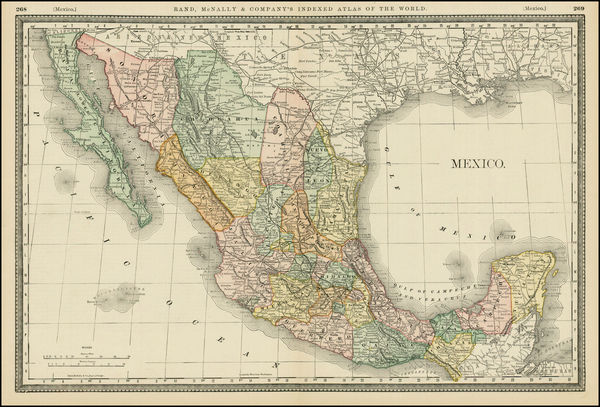 76-Mexico Map By Rand McNally & Company