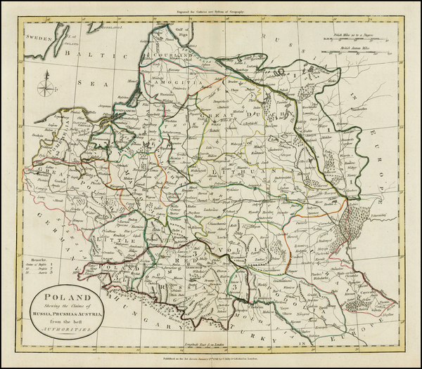 59-Poland and Baltic Countries Map By G. Robinson  &  Charles Dilly