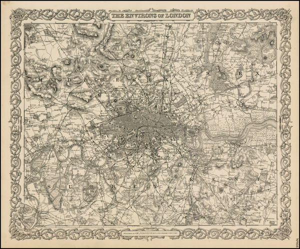 54-British Isles Map By Joseph Hutchins Colton