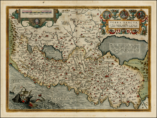 38-Holy Land Map By Abraham Ortelius