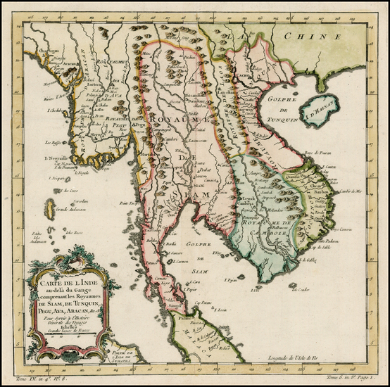 42-Southeast Asia Map By Jacques Nicolas Bellin