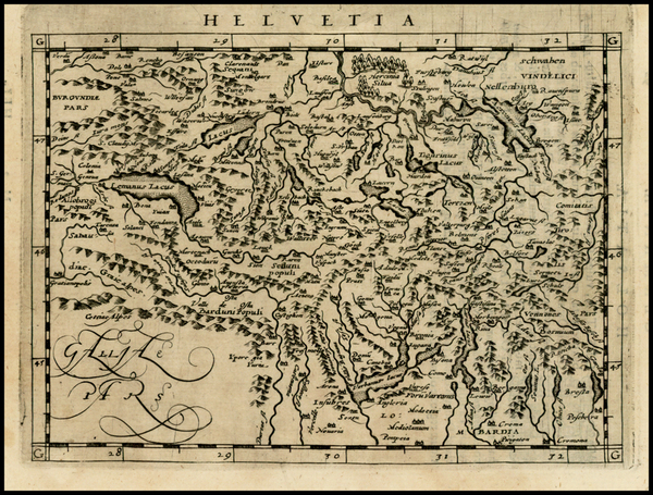 3-Switzerland Map By Giovanni Antonio Magini