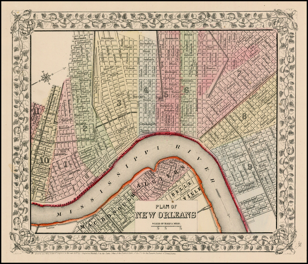 5-South Map By Samuel Augustus Mitchell Jr.