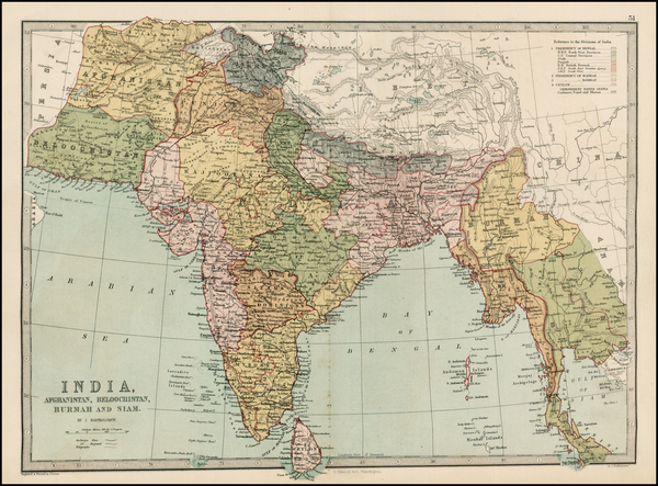 54-India, Southeast Asia and Central Asia & Caucasus Map By T. Ellwood Zell