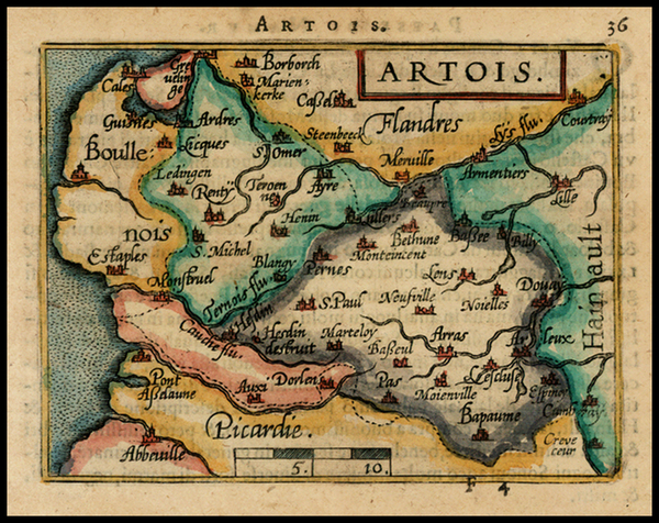 86-France Map By Abraham Ortelius / Johannes Baptista Vrients