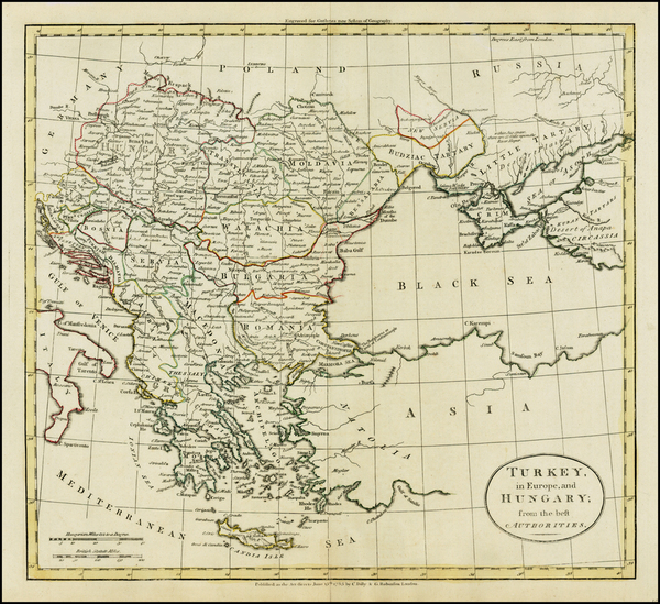 19-Hungary, Balkans, Turkey and Greece Map By William Guthrie