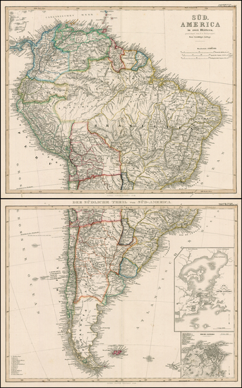 59-South America Map By Adolf Stieler