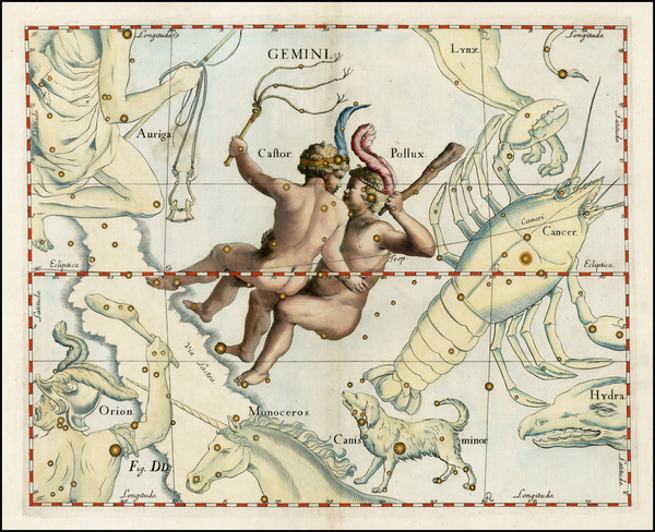 12-Celestial Maps Map By Johannes Hevelius