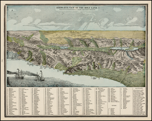 66-Middle East and Holy Land Map By George F. Cram