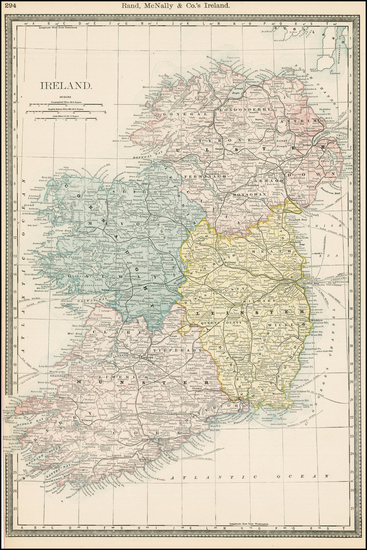 61-Ireland Map By William Rand  &  Andrew McNally