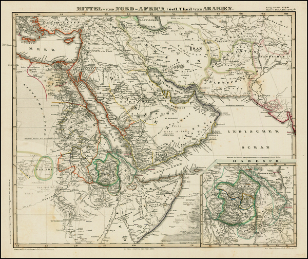 43-Middle East and Turkey & Asia Minor Map By Adolf Stieler