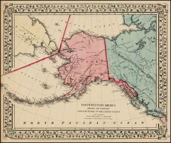 15-Alaska and Canada Map By Samuel Augustus Mitchell Jr.