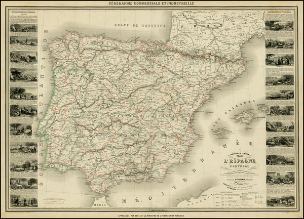 50-Spain and Portugal Map By Alexandre Vuillemin