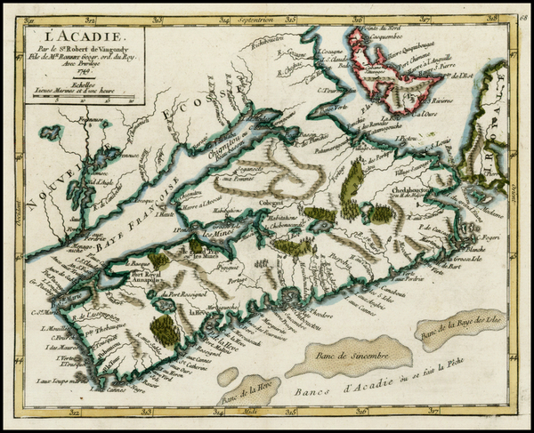 89-Canada Map By Gilles Robert de Vaugondy