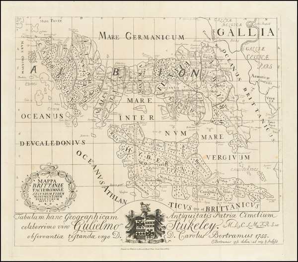 13-British Isles Map By William Stukeley / Charles Julius Bertram