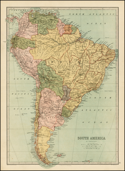 40-South America Map By T. Ellwood Zell