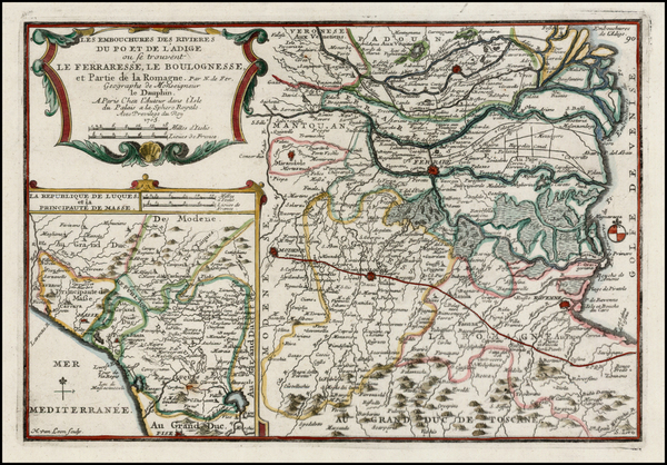 31-Italy and Northern Italy Map By Nicolas de Fer