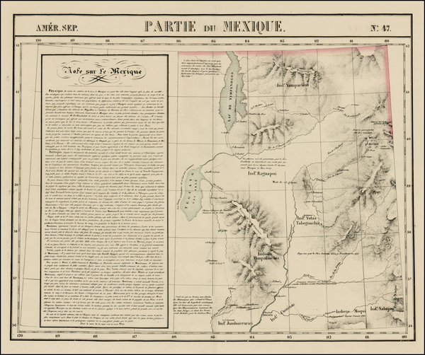 91-Southwest and Rocky Mountains Map By Philippe Marie Vandermaelen