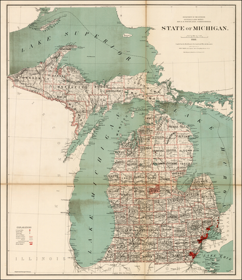 74-Midwest Map By U.S. General Land Office