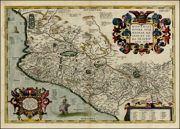 9-Mexico Map By Abraham Ortelius