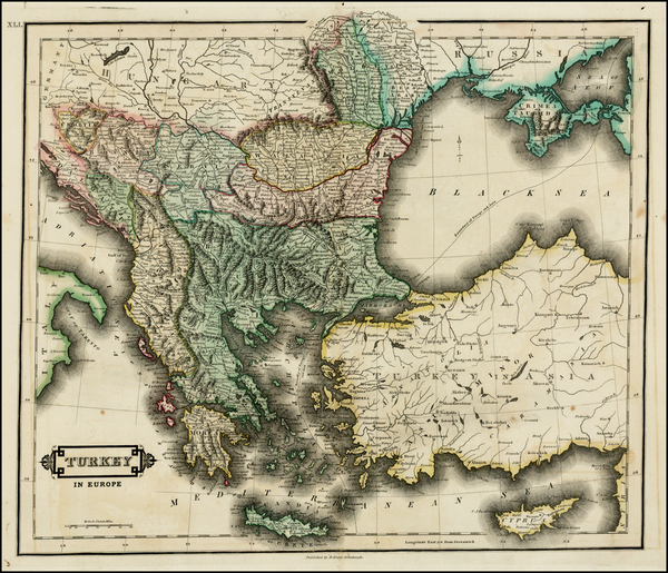 49-Balkans, Turkey, Turkey & Asia Minor and Greece Map By Daniel Lizars
