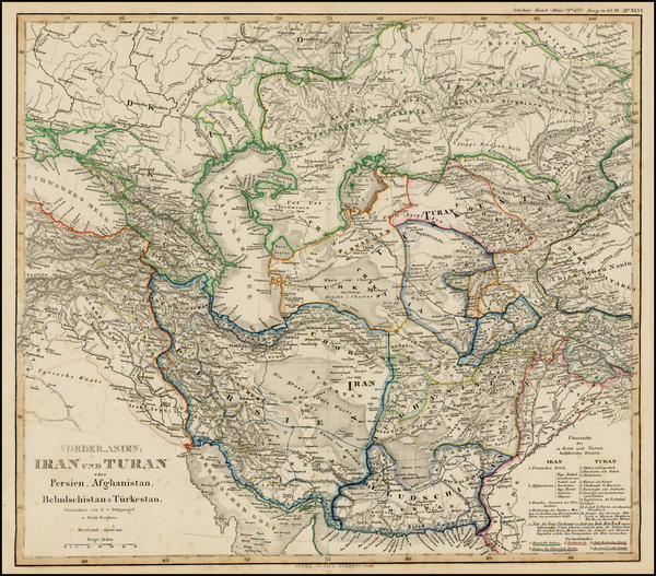 43-Central Asia & Caucasus, Middle East and Russia in Asia Map By Adolf Stieler