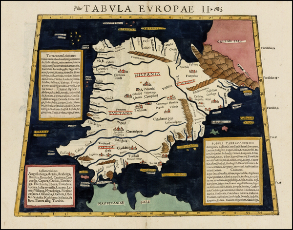 76-Spain and Portugal Map By Sebastian Munster