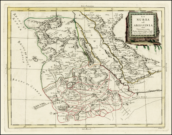 76-North Africa and East Africa Map By Antonio Zatta