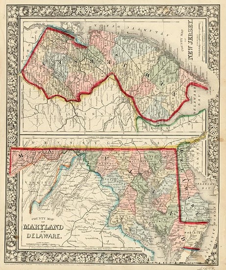 77-Mid-Atlantic Map By Samuel Augustus Mitchell Jr.