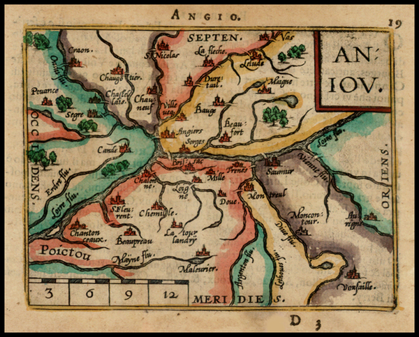 11-France Map By Abraham Ortelius / Johannes Baptista Vrients