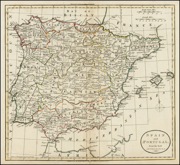 18-Spain and Portugal Map By G. Robinson  &  Charles Dilly