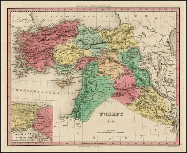 9-Middle East, Turkey & Asia Minor and Balearic Islands Map By Henry Schenk Tanner