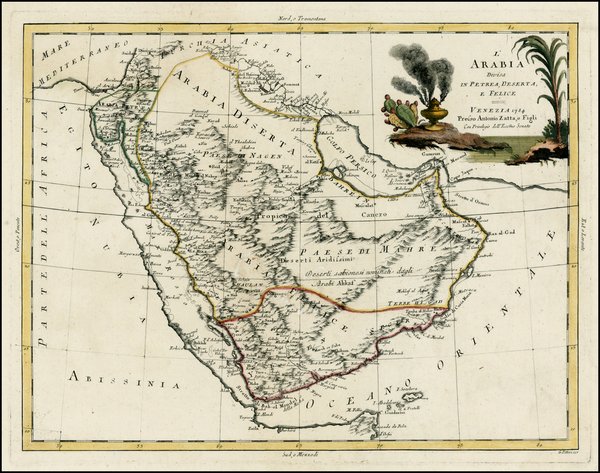 60-Middle East Map By Antonio Zatta