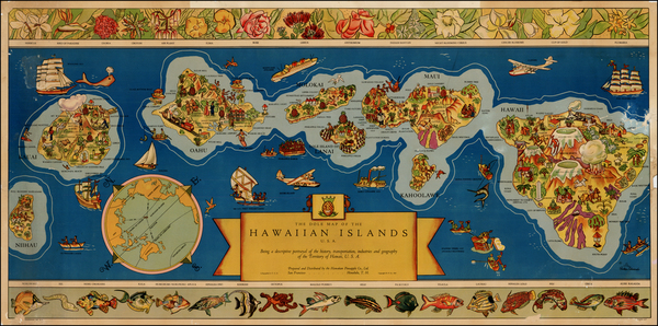 0-Hawaii and Hawaii Map By Hawaiian Pineapple Company