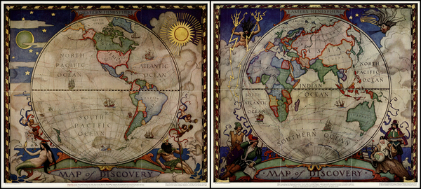 10-World and World Map By Newell Convers Wyeth