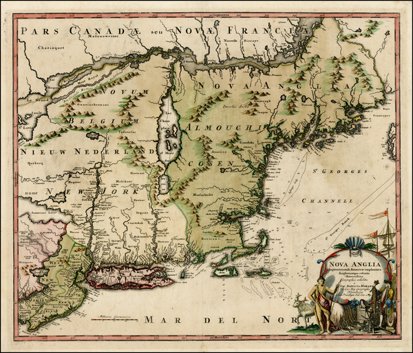 70-New England and Mid-Atlantic Map By Johann Baptist Homann