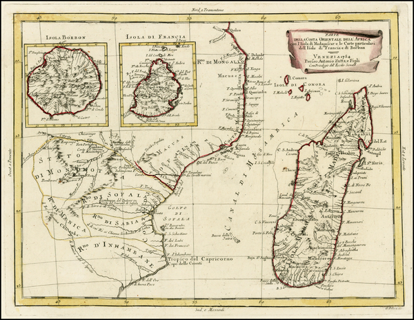 89-South Africa and East Africa Map By Antonio Zatta