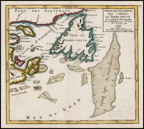 15-Canada Map By Gilles Robert de Vaugondy