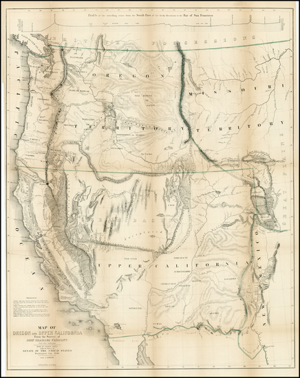 67-Southwest, Rocky Mountains and California Map By John Charles Fremont / Charles Preuss