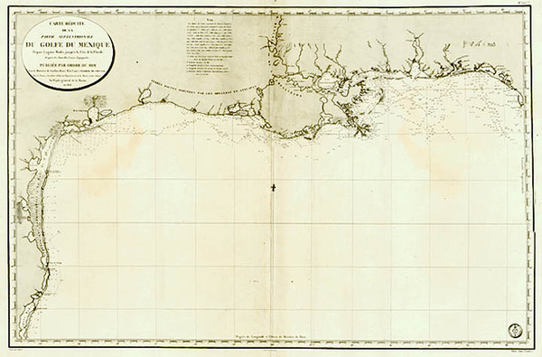 50-South, Texas, Southwest and Mexico Map By Depot de la Marine