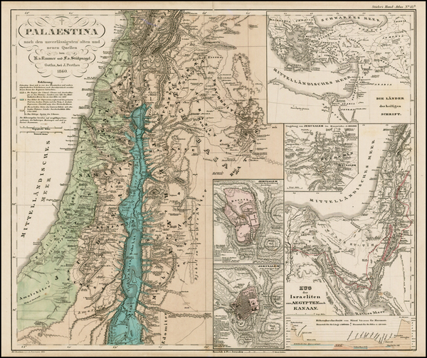 83-Holy Land Map By Adolf Stieler