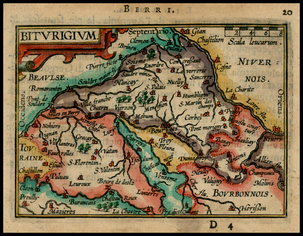 73-France Map By Abraham Ortelius / Johannes Baptista Vrients