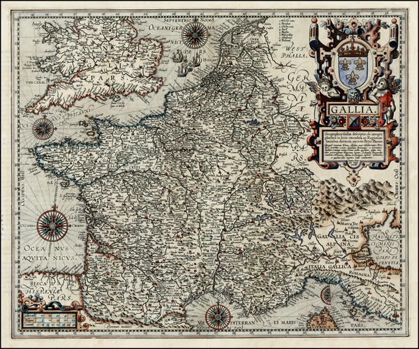 98-France Map By Abraham Ortelius / Johannes Baptista Vrients