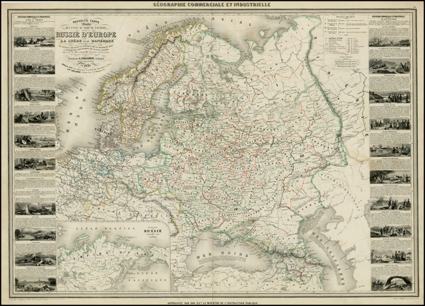 55-Russia, Ukraine, Baltic Countries and Scandinavia Map By Alexandre Vuillemin
